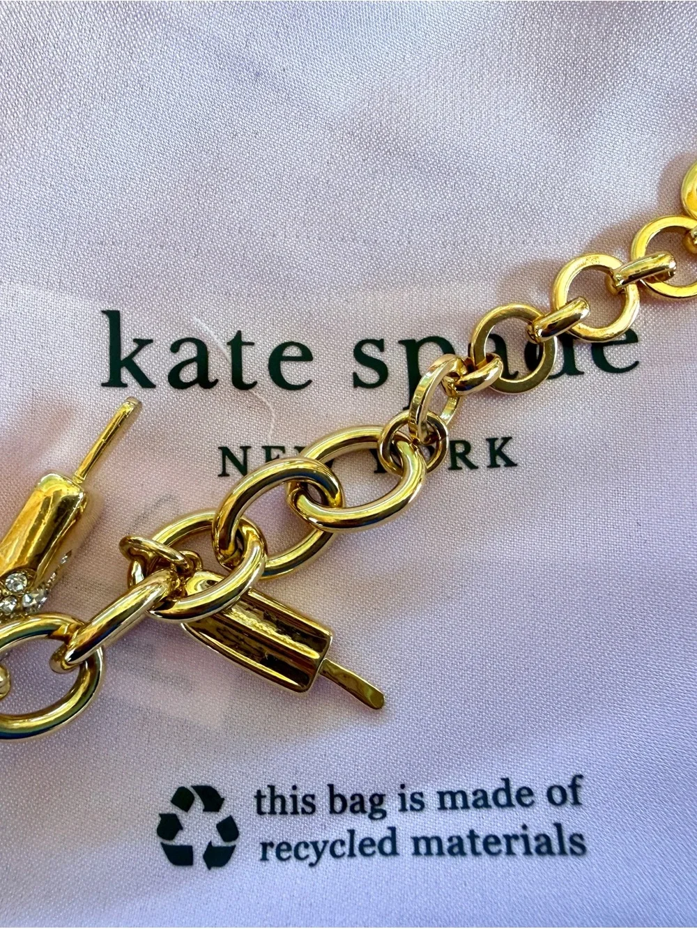 kate spade New York Gold Charm Bracelet with Ice Cream & Burger Charms - Picture 4 of 5
